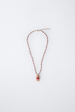 BEADED NECKLACE WITH BEAR