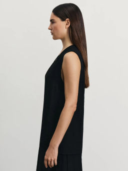 Удлиненный жилет из жатой ткани / Zarina  фото 4