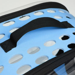 Переноска для животных прозрачная, 42*32*28 см, голубая - Пижон фото 6