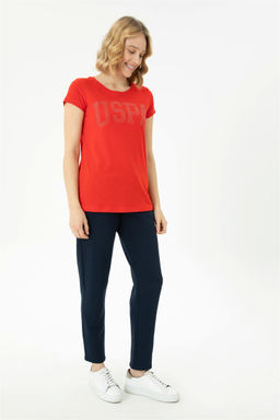 Женская красная базовая футболка - U.s. polo assn фото 10