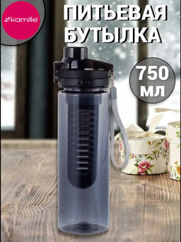 Бутылка спортивная для воды 750мл из пластика (тритан) (тёмный, тёмно-зелёный, бордовый) (2304) /KAM - Kamille фото 14