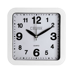 Часы - будильник настольные «Классика», с подвесом, дискретный ход, d=12.5 см, 15×15 см, АА
