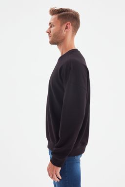 Siyah Oversize/Genis Kesim Sardonsuz Sweatshirt TMNAW22SW0612 - Trendyolmilla фото 4