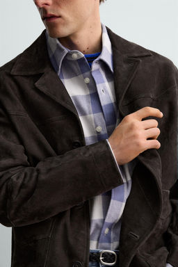 SUEDE LEATHER OVERSHIRT AARON LEVINE X ZARA  фото 13