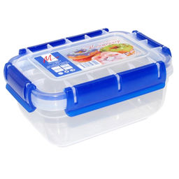 Контейнер для продуктов пластмассовый 0,8л, 16х11,5х7,6см, герметичный, силиконовый уплотнитель, 4 защелки (Россия) - Домашняя мода фото 2