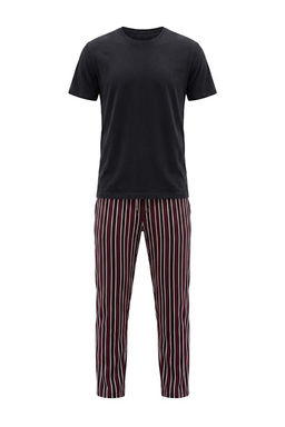 Siyah Regular _izgili Homewear Pijama Tak_m_ TMNAW27PT00011