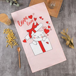 Цена за 2 шт. Полотенце Этель Cat's love 40х73 см, 100% хлопок, саржа 190 гр/м2