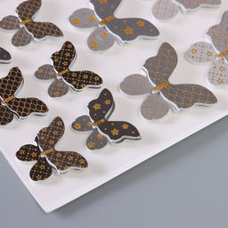 Наклейка интерьерная PVC Рой бабочек, монохром, 26?15.5 см