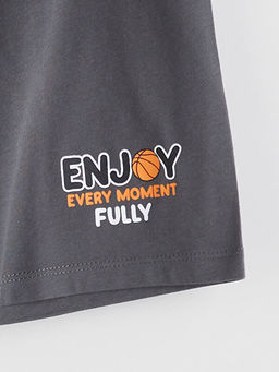 Beli Lastikli Bask?l? Erkek ?ocuk Pijama Alt