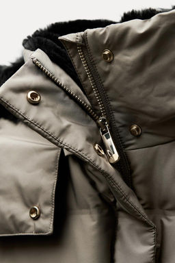 WATER AND WIND PROTECTION HOODED BELTED PUFFER JACKET - Zara фото 10