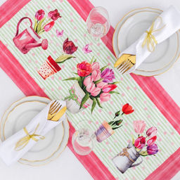 Дорожка на стол Этель Тюльпаны 30х70 см, 100% хл, саржа 190 гр/м2  фото 4