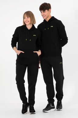 Erkek Kap__onlu Siyah Basic _ardonlu Sweatshirt