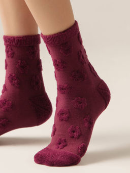 Цена за 2 пары CONTE COMFORT Махровые носки из хлопка с объемными рисунками лиловый - Conte elegant фото 2