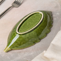 Блюдо керамическое сервировочное «Дендрарий», 21×10×4 см, зелёное