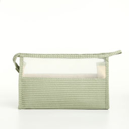 Косметичка на молнии, треугольная, с сеткой, зелёная - Simaland фото 2