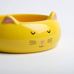 Миска керамическая Кошка-лепёшка 200 мл 13135.5 см, жёлтая - Пижон фото 5