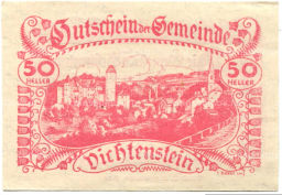 50 геллеров 1920 года Австрия Вихтенштайн (нотгельд)
