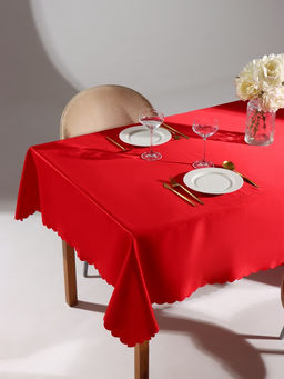 Скатерть Доляна, однотонная, 140?260 см, красная, 140 г/м?, 100% п/э