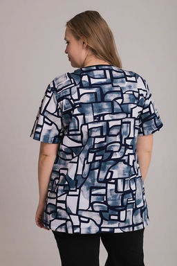 Футболка М30081Всб синий/белый - Елена фото 2