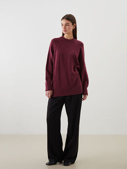 Bisiklet Yaka Oversize Kad?n Triko Tunik