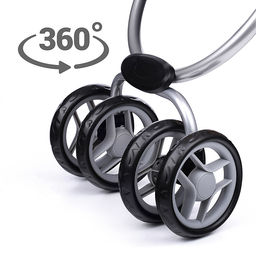 Коляска-трансформер для кукол, металлическая, регулируемая ручка, с корзиной, цвет зеленый, в пакете