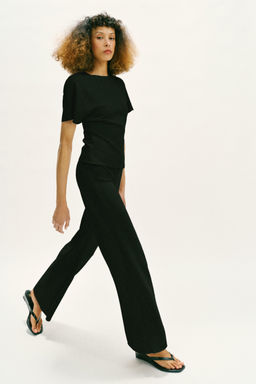 PANTAL?N ANCHO STRETCH / Negro - Zara фото 3