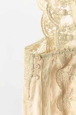 TOP SATINADO PLIEGUES ENCAJE / Blanco roto - Zara фото 5