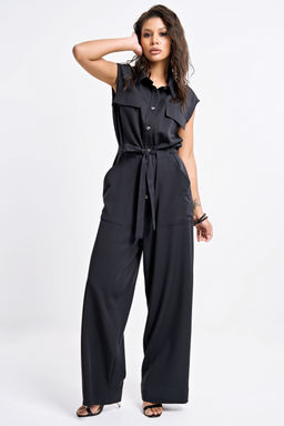 Комбинезон с брюками деловой офисный черный