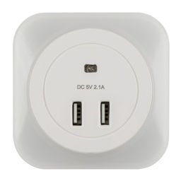 DTL-321 White/Sensor/2USB Светильник ночник с фотосенсором (день-ночь). 2USB. Белый. ТМ Uniel
