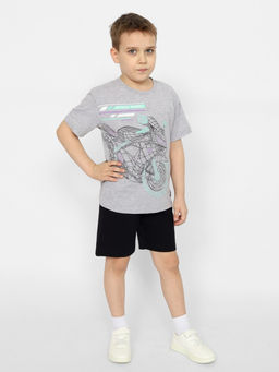 CRB wear / CSJB 63564-11-374 Футболка для мальчика,светло-серый меланж/Ex.Cherubino фото 2