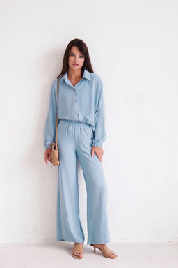 9650 Костюм в пижамном стиле голубой - Martichelli фото 20