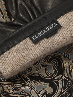 Перчатки женские ш+каш. IS00156 paisley black/bronze - Eleganzza фото 4