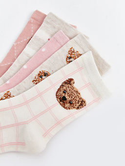 Ay? Teddy Desenli K?z ?ocuk Soket ?orap 5li