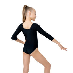 Купальник гимнастический Grace Dance, с рукавом 3/4, р. 30, цвет чёрный  фото 4