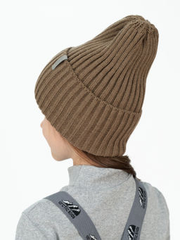 Шапка вязаная детская кофе Ш-120 (56-58)