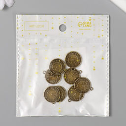 Цена за 8 шт. Декор для творчества металл "Часы с римскими цифрами" бронза 2,1х1,8 см