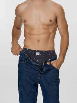 Цена за 2 штуки! Трусы боксеры мужские серые с узором - Mark formelle фото 6