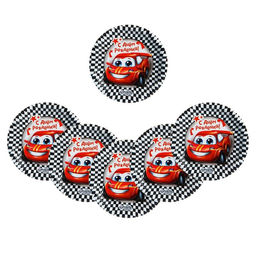 Цена за 10 шт. Бумажная тарелка С днём рождения, тачка, 18 см - Страна карнавалия фото 2