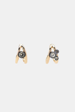 RHINESTONE DOUBLE HOOP EARRINGS - Zara фото 3