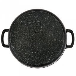 Жаровня с антипригарным покрытием 3,0л, д26см "Гранит Induction", h7см, s0,4см, литые ручки, стеклянная крышка с пароотводом, подарочная упаковка (Россия) Подходит для всех видов плит, включая индукционную.
