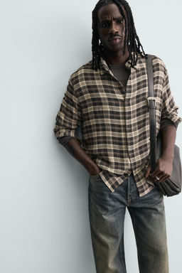 RELAXED FIT CHECK SHIRT - Zara фото 6