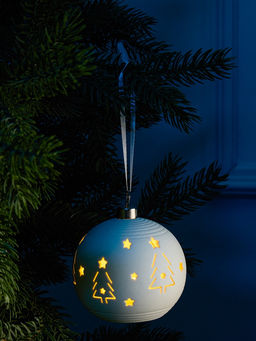 Ёлочный шар Ёлки, 99х9.8 см, 1 LED, от батареек LR443, свечение тёплое белое
