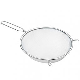 _Сито метал с ободом и ручкой 20 см, хром, арт. FY-020, 886-017