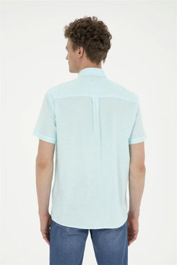 Мужская вода -зеленая рубашка с короткими рукавами в корзине - U.s. polo assn фото 5