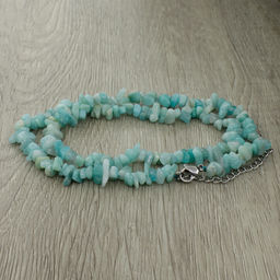 Амазонит, "Россыпь", галька разноразмерная, бусы 45..50см