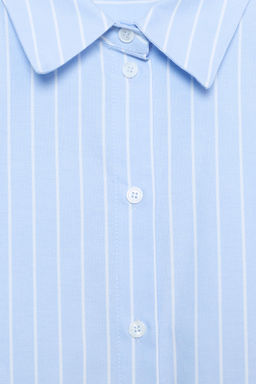 CAMISA RAYAS MANGA ABULLONADA / Azulina - Zara фото 8