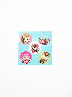 Цена за 2 шт. Набор, блок бумаги 30 л, ручка синяя паста 1.0 мм и 5 шт наклеек "С 8 Марта. Открытка"