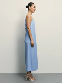 Сарафан изо льна с декоративными бусинами / Zarina фото 5