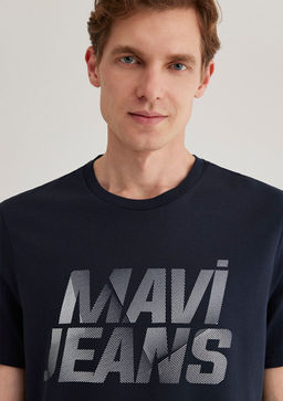 Mavi Jeans Bask?l? Lacivert Tisort  фото 5