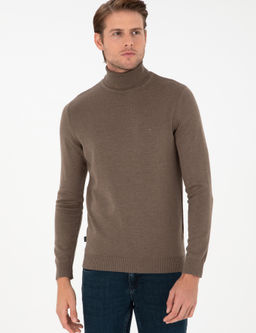 Vizon Melanj Slim Fit Bal_k__ Yaka Basic Triko Kazak - Pierre cardin фото 3